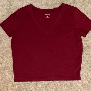 Maroon Cropped Top